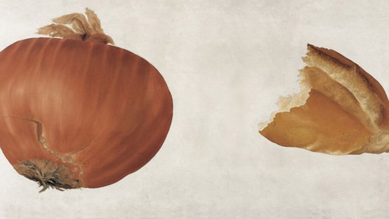 Evrenin Teni sergisinde soğan ekmek